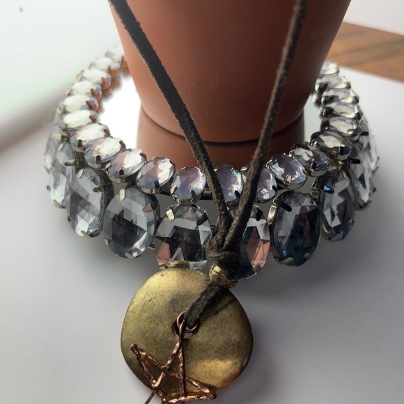 Copper & suede necklace - Picture 2 of 3